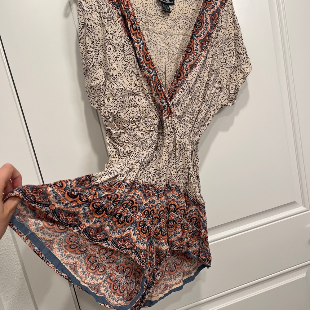 Women's Patterned Wrap Romper